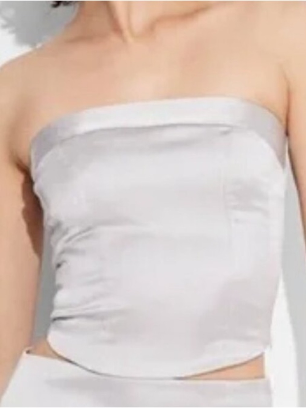 Wild Fable Silver Satin Strapless Bustier